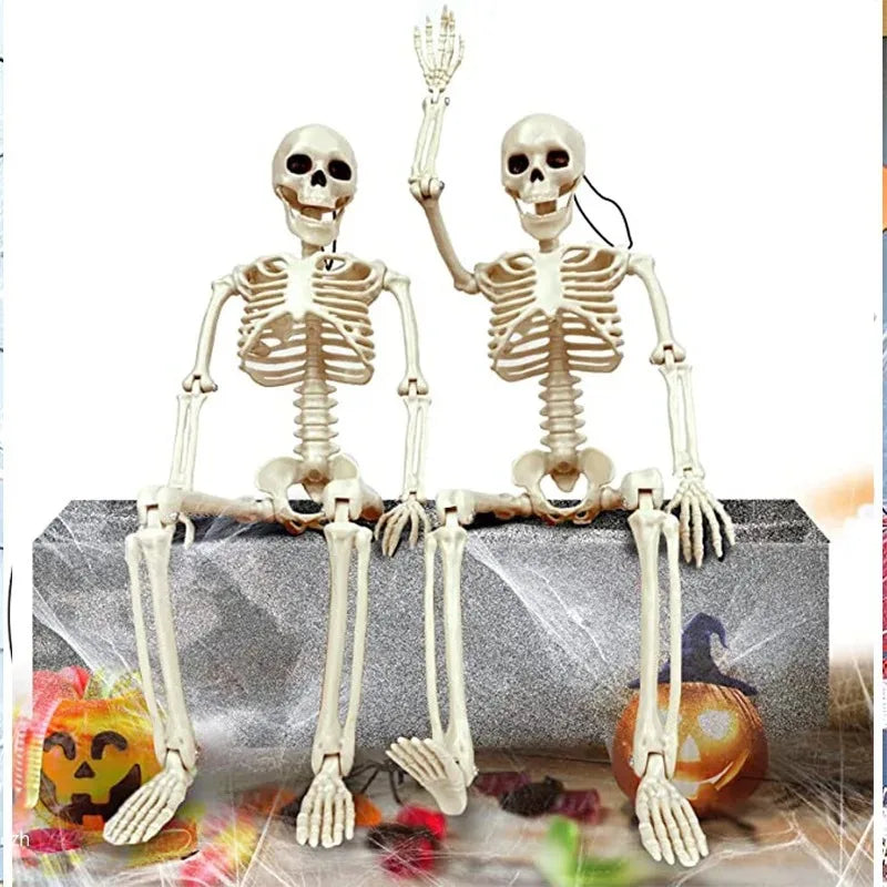 Posable hanging skeleton Halloween haunted house prop