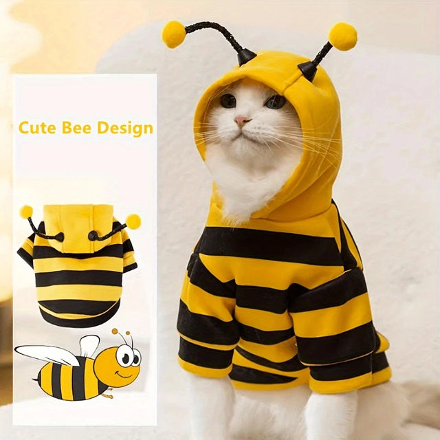 Pet bee hoodie costume coat for dogs and cats
