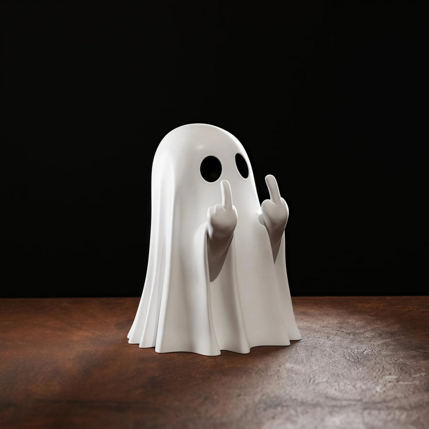 Cheeky rude ghost statue Halloween table centrepiece
