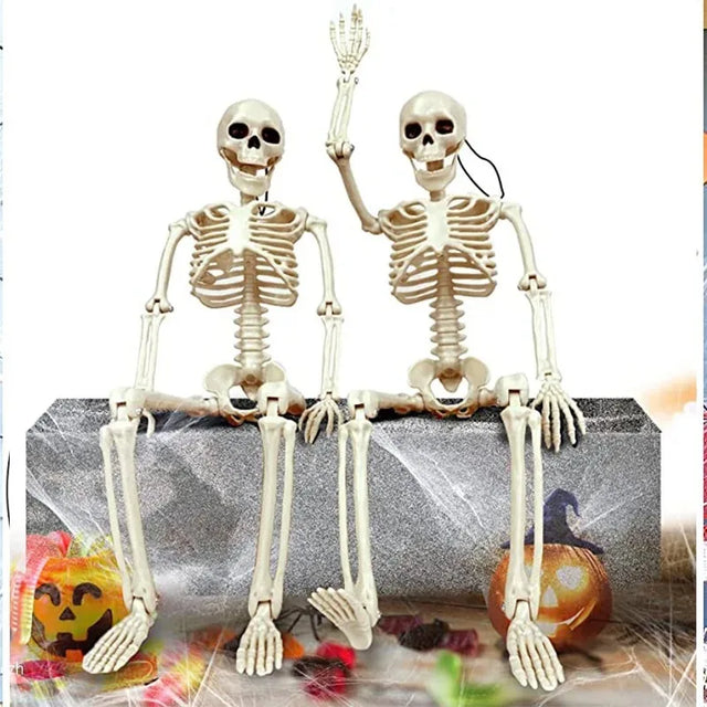 Posable hanging skeleton Halloween haunted house prop