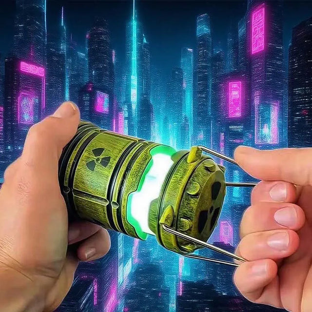 Mini nuclear reactor lantern apocalypse style green LED night light