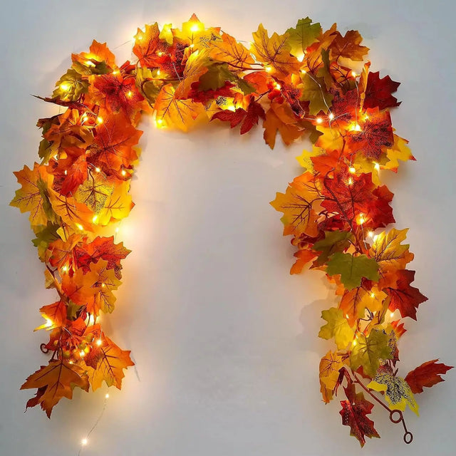 2m artificial autumn maple leaf garland vine decoration