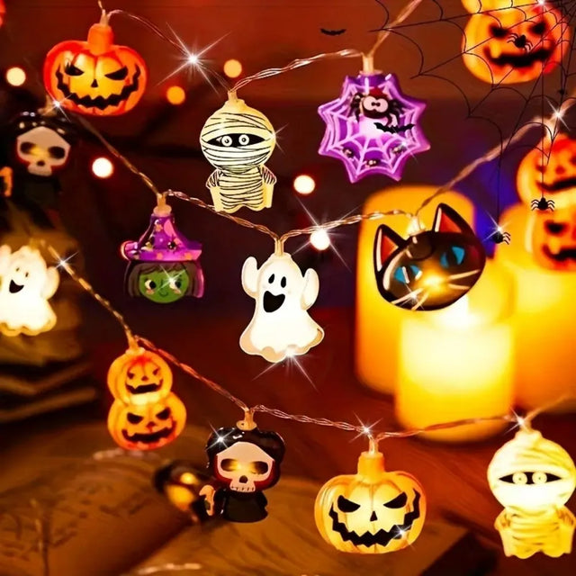 8 mode Halloween battery LED string light garland