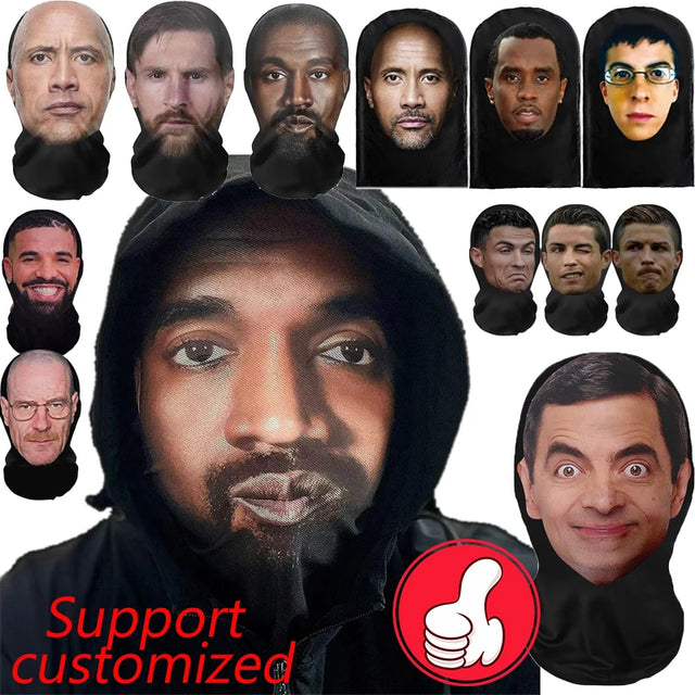 3D printed realistic human face Halloween party mask prop